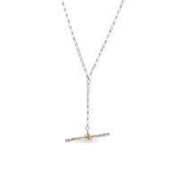 Ino Pine Necklace geometric, statement, layer, 24K Gold and sterling silver  