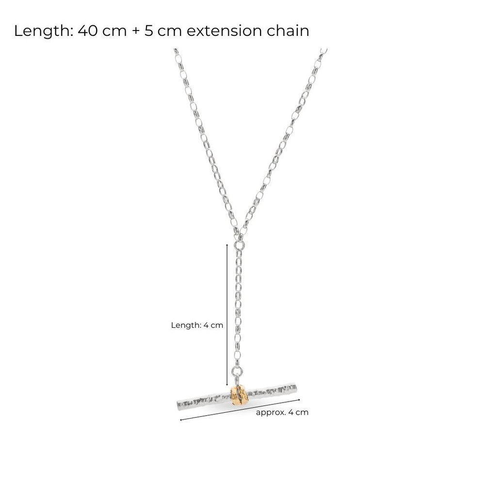 Ino Pine Necklace geometric, statement, layer, 24K Gold and sterling silver  