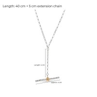 Ino Pine Necklace geometric, statement, layer, 24K Gold and sterling silver  