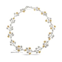 Myrtis Necklace statement,  24K Gold and sterling silver  