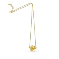 Fortuna Trefoil Necklace mini layer, 24K Gold vermeil on sterling silver  