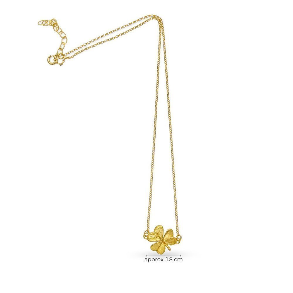 Fortuna Trefoil Necklace mini layer, 24K Gold vermeil on sterling silver  
