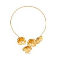 Euphoria Poppy Necklace statement, choker, with flexible  wire, 24K Gold vermeil on sterling silver  