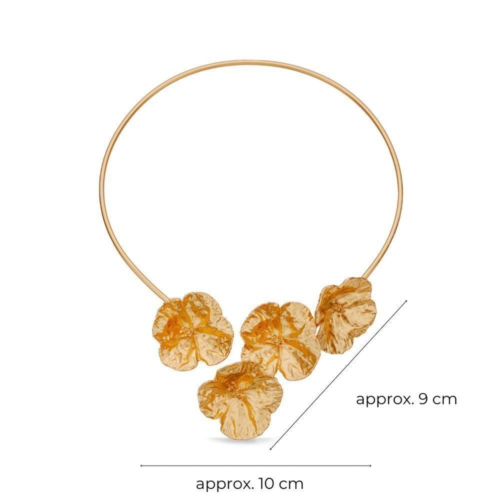 Euphoria Poppy Necklace statement, choker, with flexible  wire, 24K Gold vermeil on sterling silver  