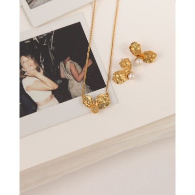 Nymphe Poppy Necklace  layer, 24K Gold vermeil on sterling silver  