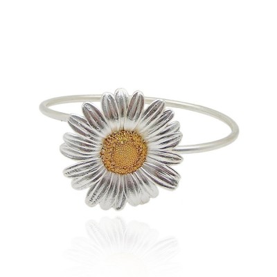 Daisy Field Daisy Bracelet statement, with flexible wire, 24K Gold and sterling silver  