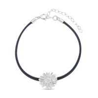 Daisy Field Daisy Bracelet mini leather, Sterling silver  