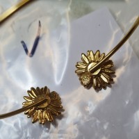 Daisy Field Daisy Bracelet  with flexible wire, 24K Gold vermeil on sterling silver  