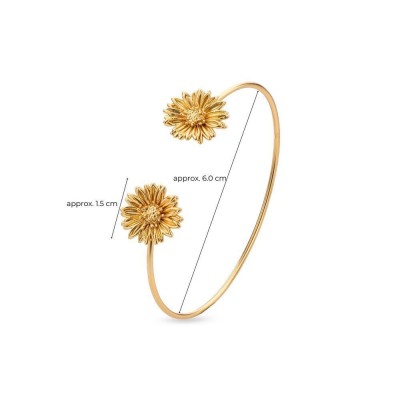 Daisy Field Daisy Bracelet  with flexible wire, 24K Gold vermeil on sterling silver  