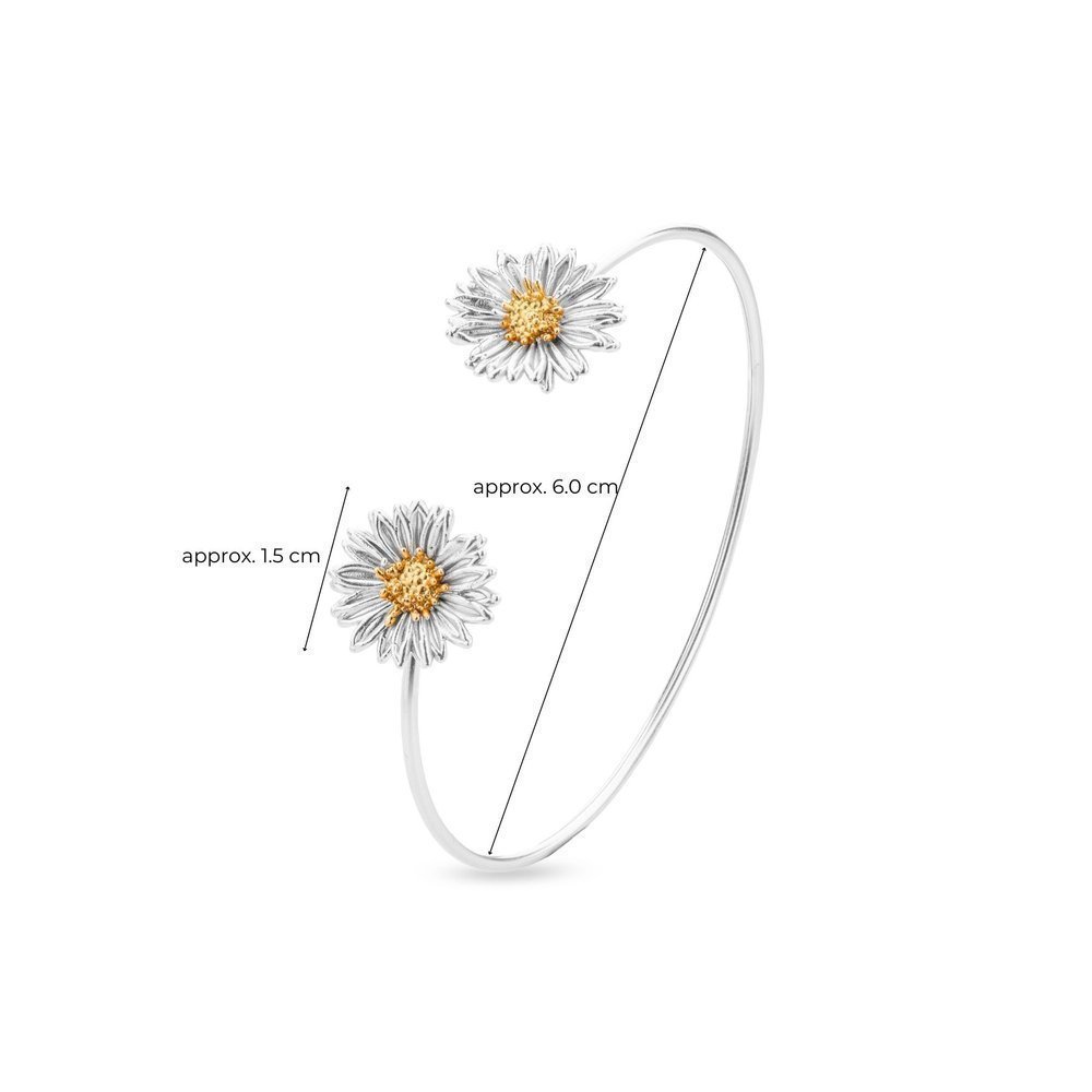 Daisy Field Daisy Bracelet  with flexible wire, 24K Gold and sterling silver  