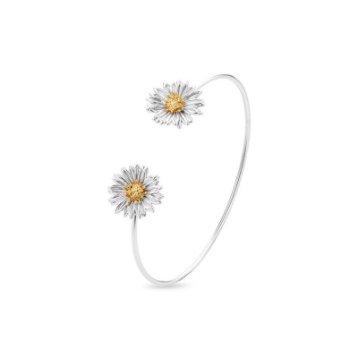 Daisy Field Daisy Bracelet  with flexible wire, 24K Gold and sterling silver  