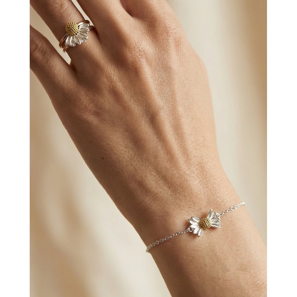 Aelia Daisy Bracelet   24K Gold and sterling silver  