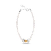 Daisy Bracelet   24K Gold and sterling silver  