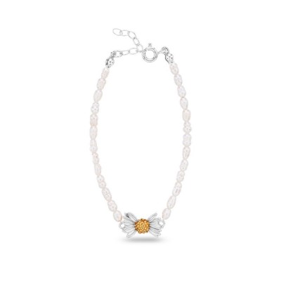 Daisy Bracelet   24K Gold and sterling silver  