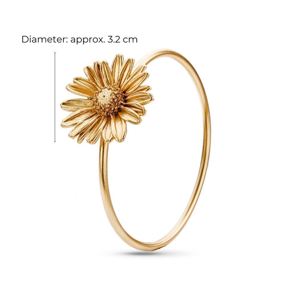 Crysanthe Chrysanthemum Bracelet statement, with flexible wire,  24K Gold vermeil on sterling silver  