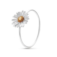 Crysanthe Chrysanthemum Bracelet statement, with flexible wire, 24K Gold and sterling silver  