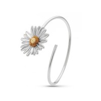 Crysanthe Chrysanthemum Bracelet statement, with flexible wire, 24K Gold and sterling silver  