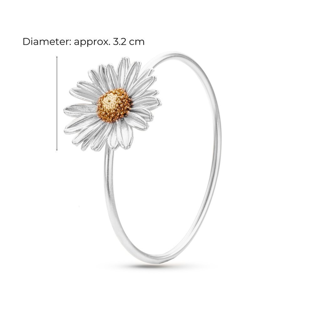 Crysanthe Chrysanthemum Bracelet statement, with flexible wire, 24K Gold and sterling silver  