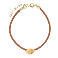 Eva Rose Bracelet mini leather, 24K Gold vermeil on sterling silver  