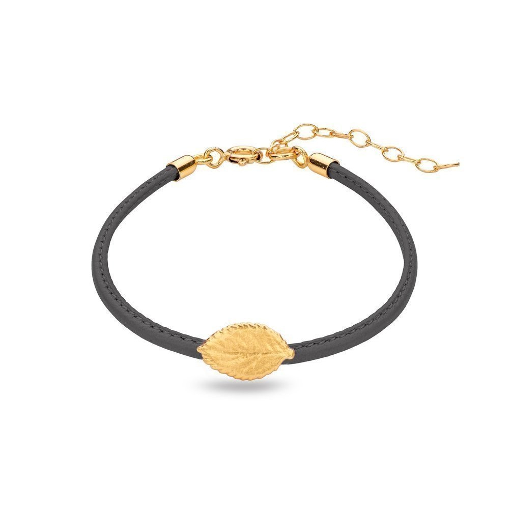 Eva Rose Bracelet mini leather, 24K Gold vermeil on sterling silver  