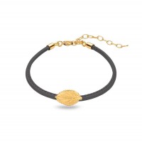 Eva Rose Bracelet mini leather, 24K Gold vermeil on sterling silver  