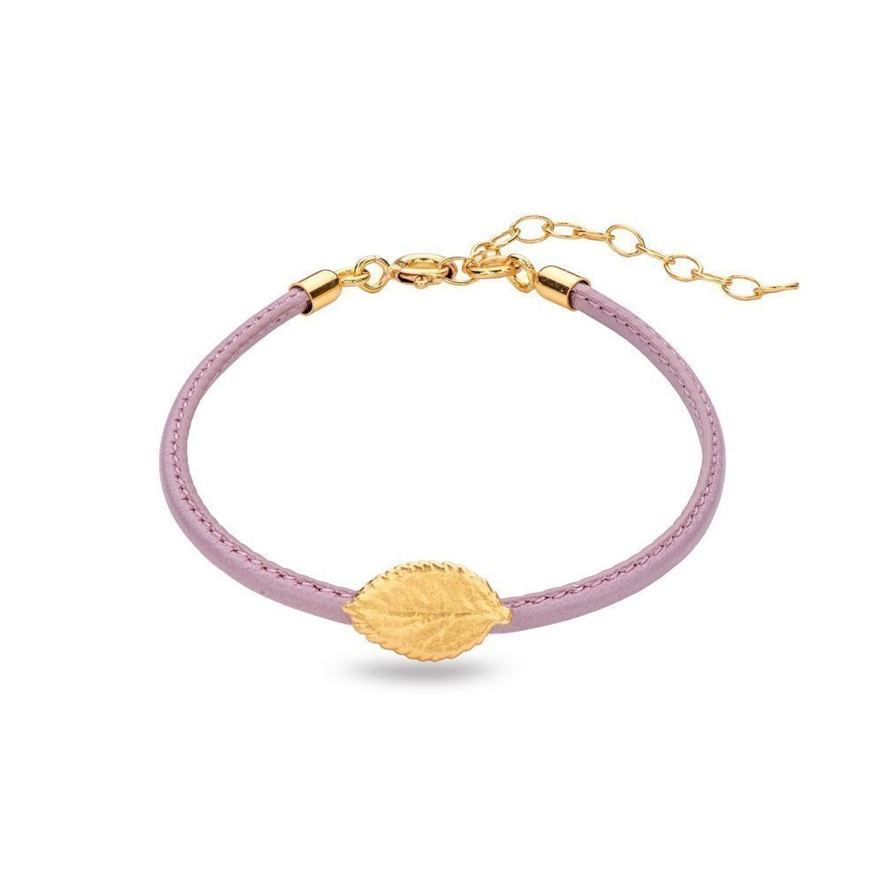 Eva Rose Bracelet mini leather, 24K Gold vermeil on sterling silver  