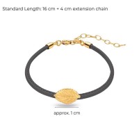 Eva Rose Bracelet mini leather, 24K Gold vermeil on sterling silver  