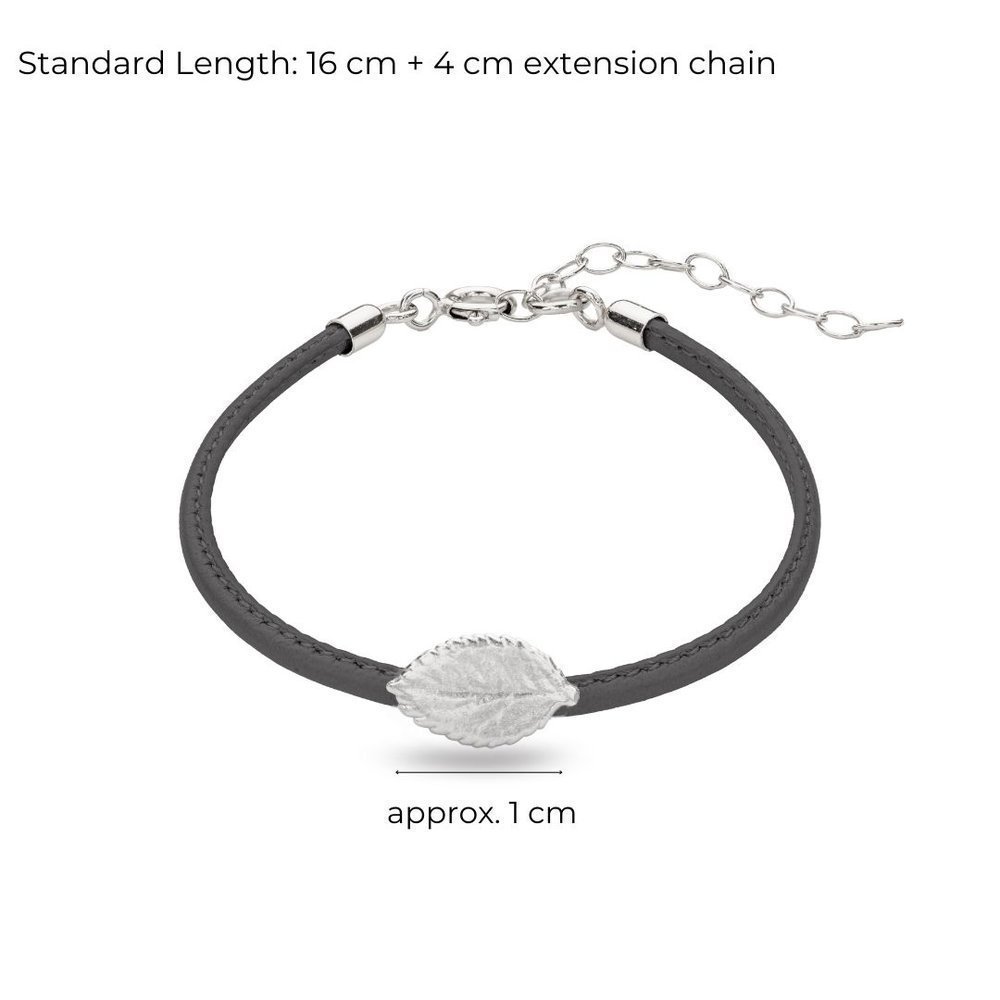 Eva Rose Bracelet mini leather, Sterling silver  
