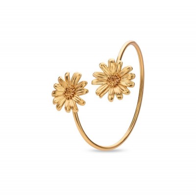 Daisy Bracelet statement, with flexible wire, 24K Gold vermeil on sterling silver  