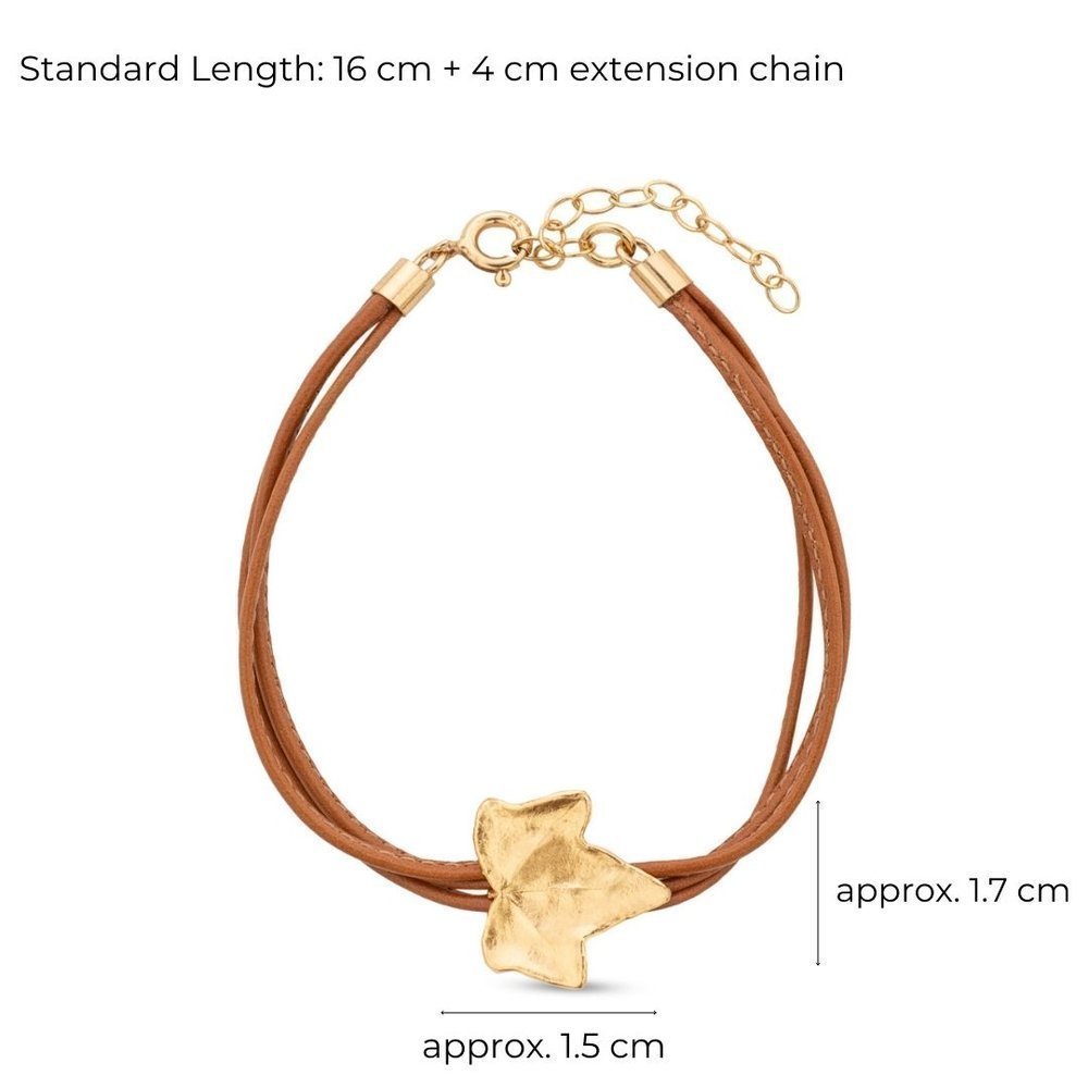 Ivy Case Ivy Bracelet  leather, 24K Gold vermeil on sterling silver  