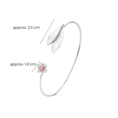 Nefeli Olive Bracelet  with flexible wire, Sterling silver  