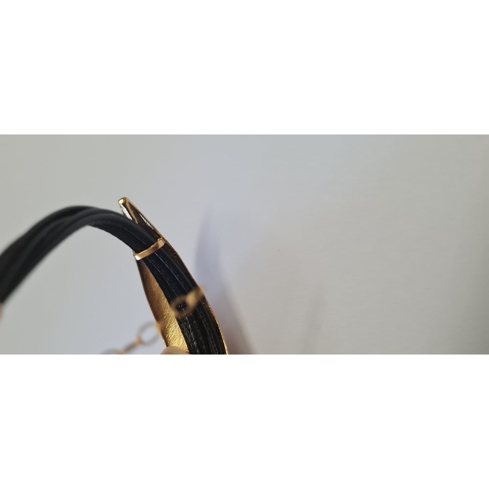 Athena Olive Bracelet  leather, 24K Gold vermeil on sterling silver  