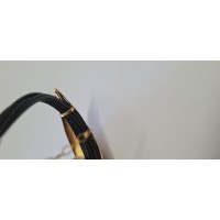 Athena Olive Bracelet  leather, 24K Gold vermeil on sterling silver  