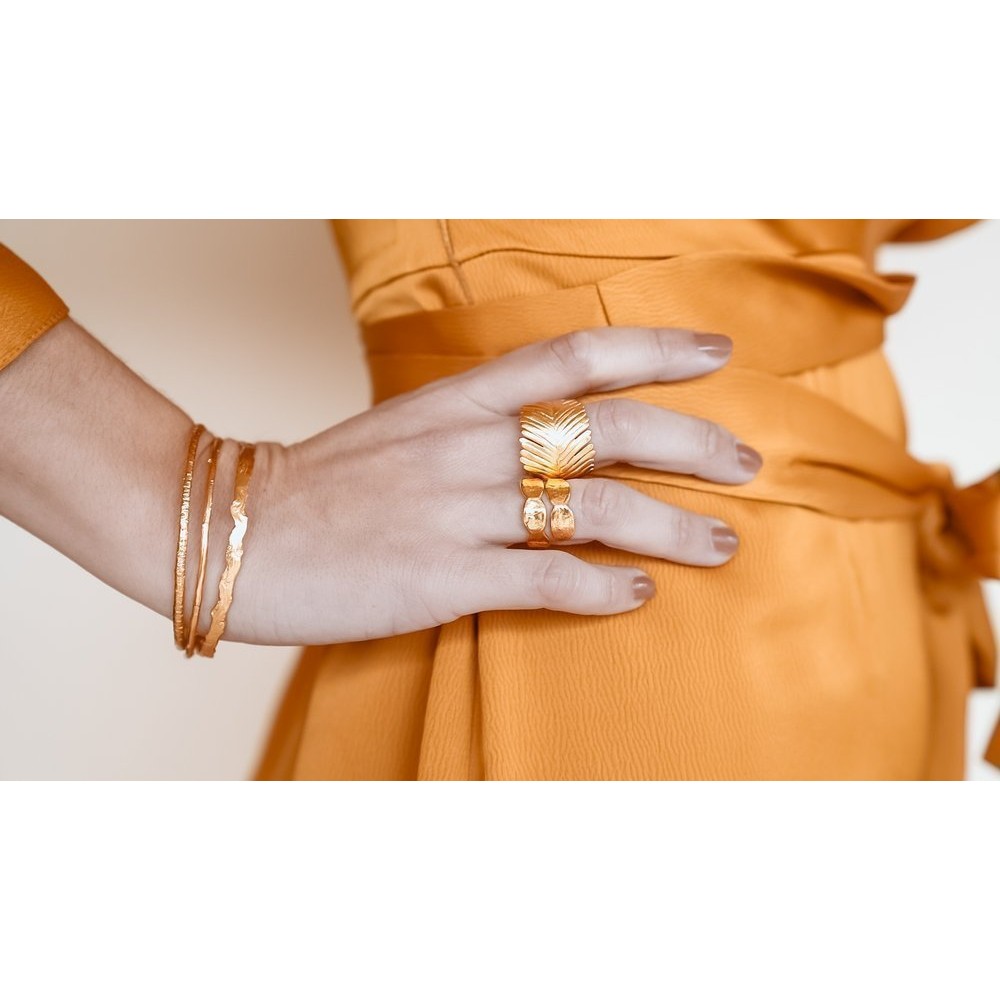 Erato Bracelet geometric, flat, bangle, 24K Gold vermeil on sterling silver  