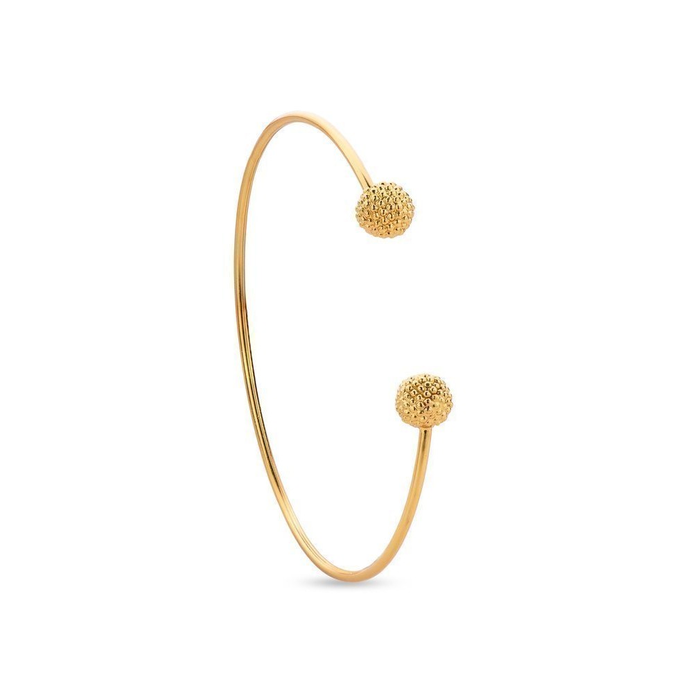 Bracelet mini with two flowers, with flexible wire, 24K Gold vermeil on sterling silver  