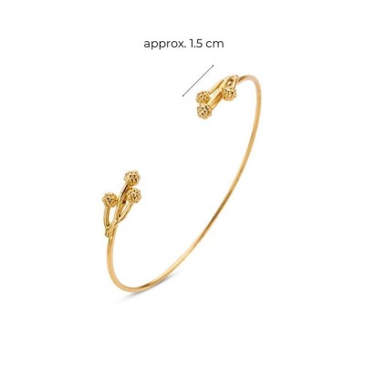 Moira Bracelet mini with six  flowers, with flexible wire, 24K Gold vermeil on sterling silver  
