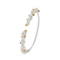 Mimosa Bracelet statement, with flexible wire, 24K Gold and sterling silver  