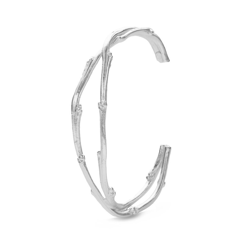 Erato Bracelet geometric, with two branches, cuff, Sterling silver  