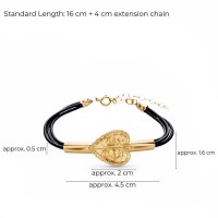 Emotions Cyclamen Bracelet  leather, 24K Gold vermeil on sterling silver  