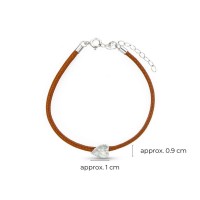 Eva Cyclamen Bracelet mini leather,  Sterling silver  