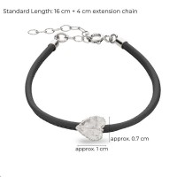 Eva Cyclamen Bracelet mini leather,  Sterling silver  