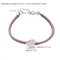 Eva Cyclamen Bracelet mini leather,  Sterling silver  