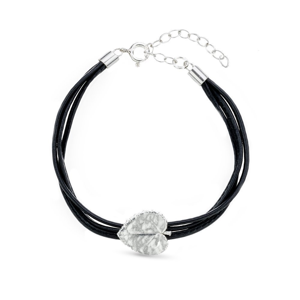 Emotions Cyclamen Bracelet mini leather, Sterling silver  