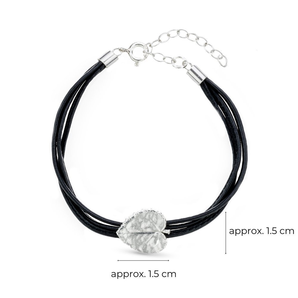 Emotions Cyclamen Bracelet mini leather, Sterling silver  
