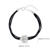 Emotions Cyclamen Bracelet mini leather, Sterling silver  