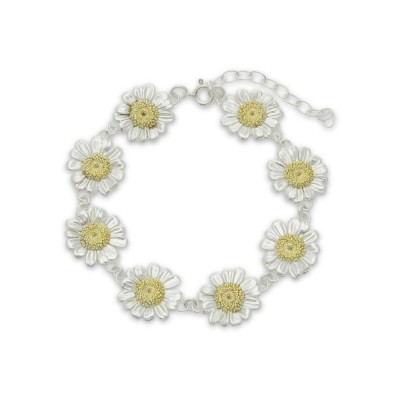 Ismini Daisy Bracelet statement,  24K Gold and sterling silver  