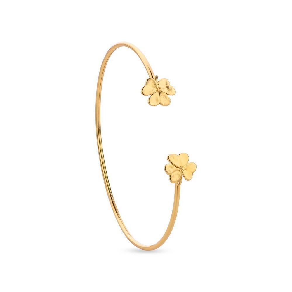 Fortuna Trefoil Bracelet  with flexible wire, 24K Gold vermeil on sterling silver  
