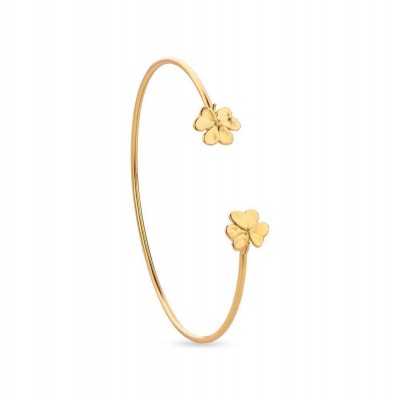 Fortuna Trefoil Bracelet  with flexible wire, 24K Gold vermeil on sterling silver  