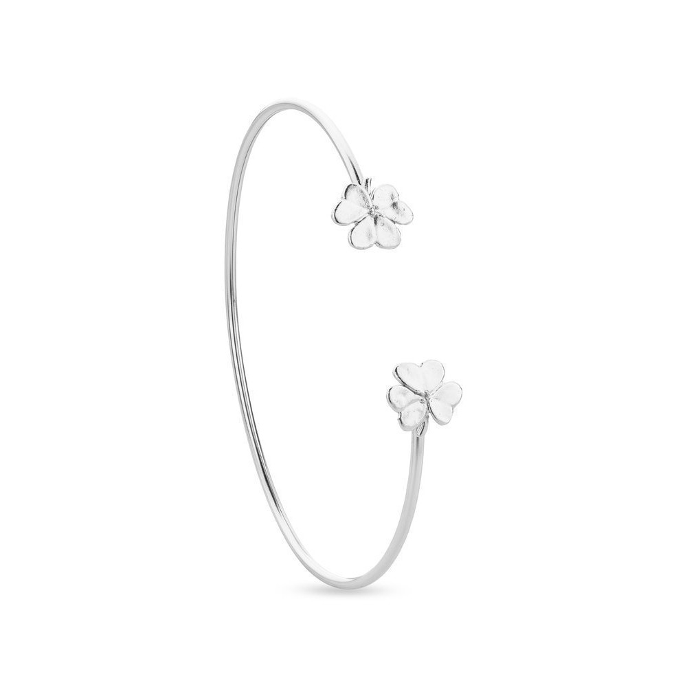 Moira Trefoil Bracelet  with flexible wire, Sterling silver  
