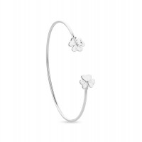 Moira Trefoil Bracelet  with flexible wire, Sterling silver  